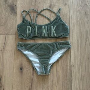 Victoria’s Secret PINK Velvet Bikini Set L Top M Bottom